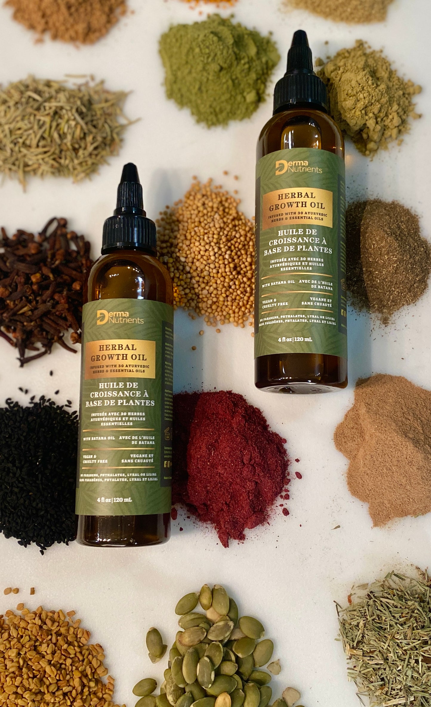 Herbal Miracle Growth Oil with Batana Oil (infused with 30 Ayurvedic Herbs & Essential Oils)